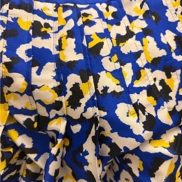 MARY KATRANTZOU Blue and Yellow Patterned A-Line Skirt - Picture 4 of 9